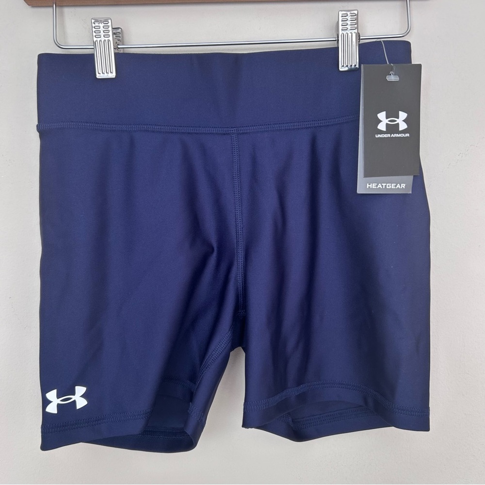 NWT Under Armour Blue compression Heat Gear shorts. Size Medium